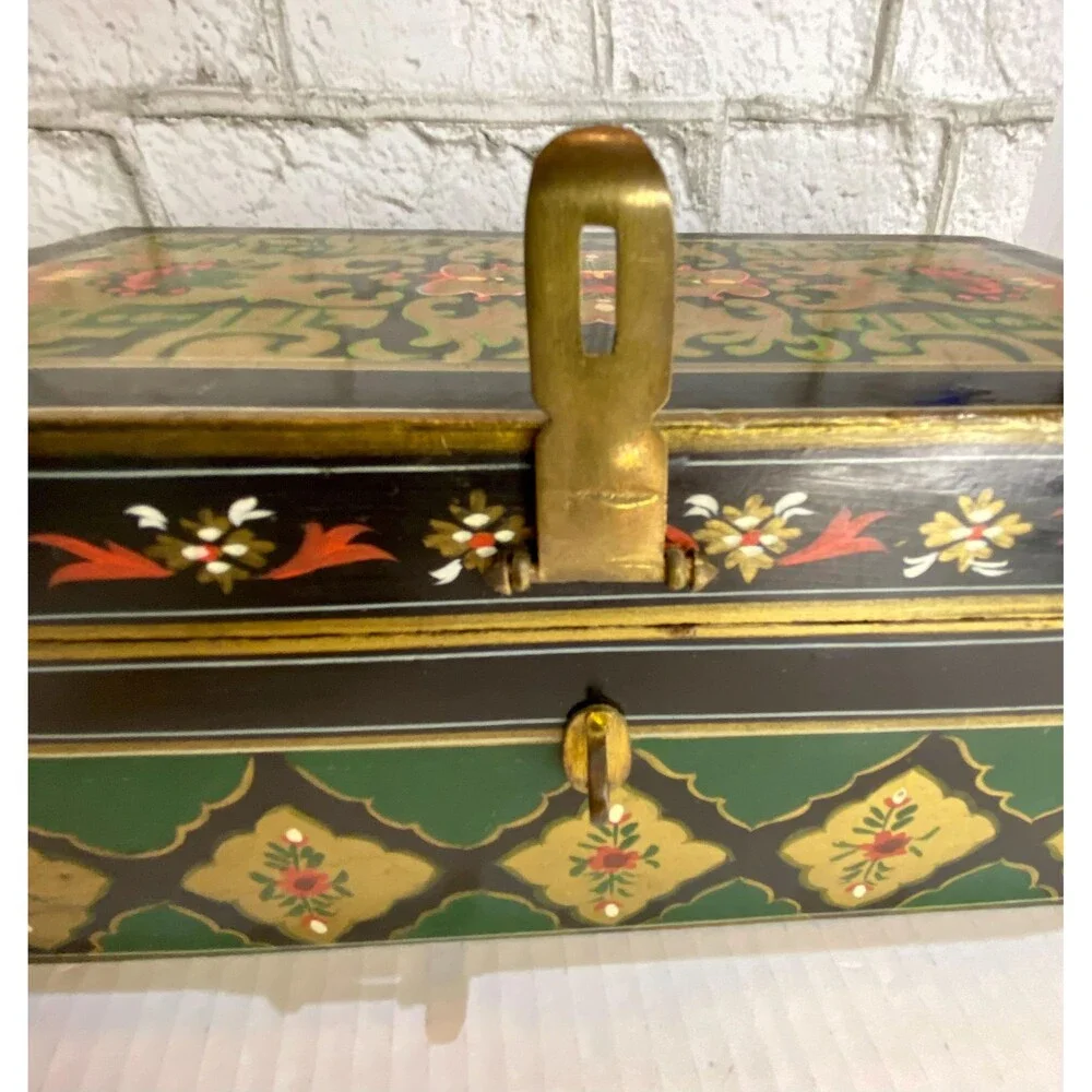 Ornate Indian Wooden Box Hand Painted